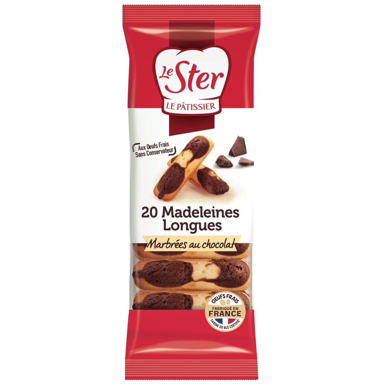 20 Madeleines longues au chocolat